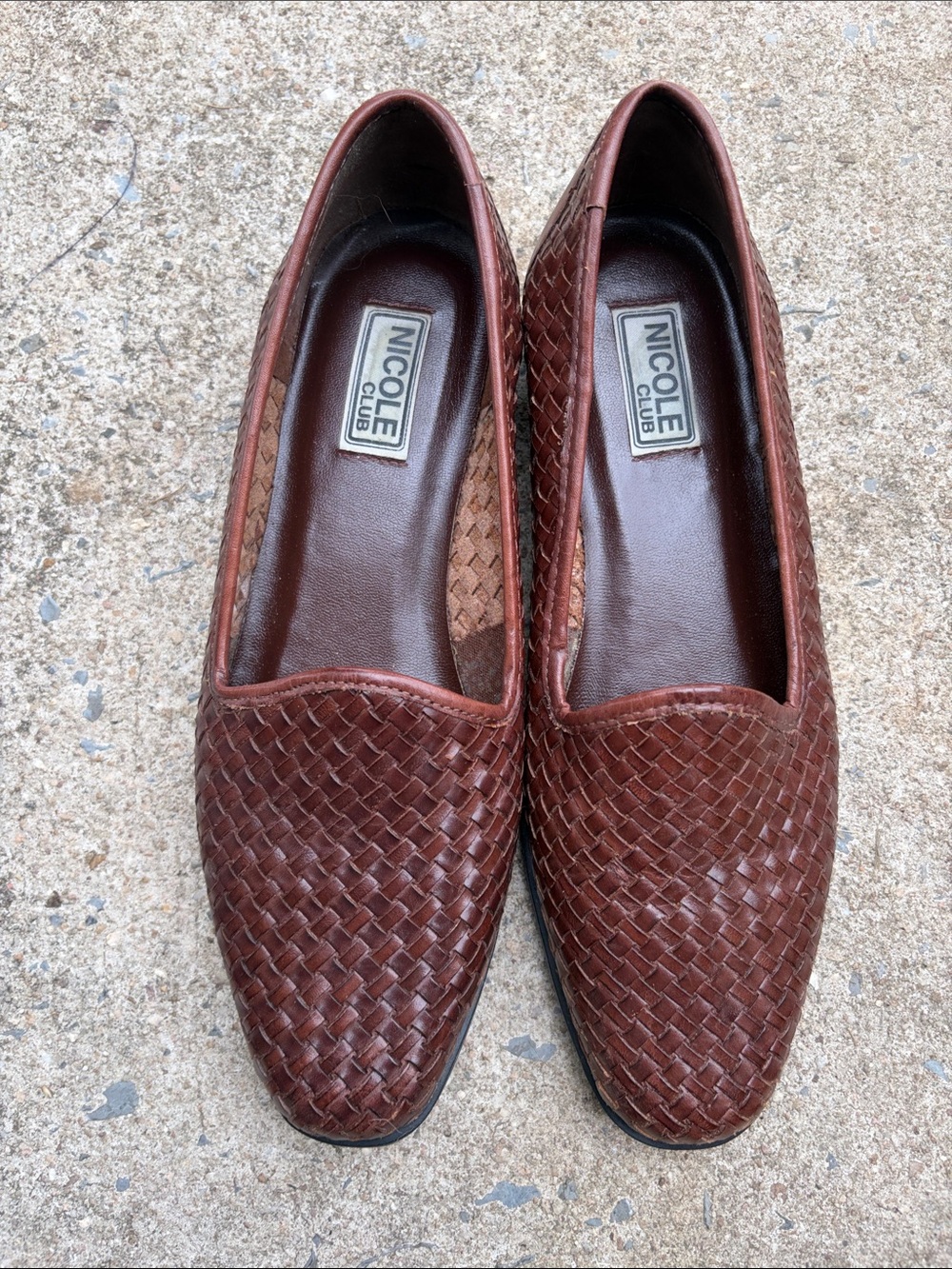 Brown Handwoven Leather Loafers Grandmacore Normcore Bohemian Comfy Professional
